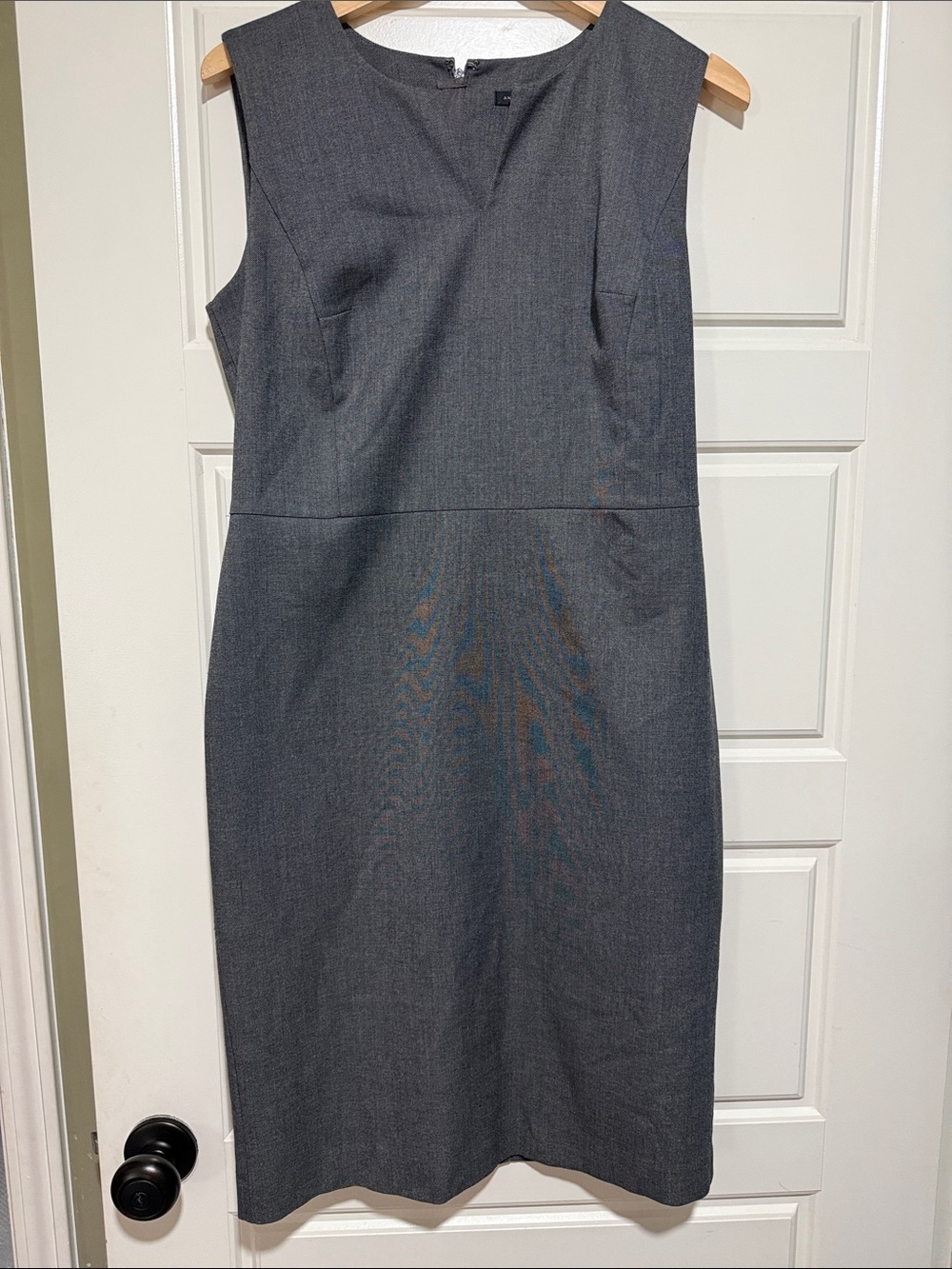 Ann Taylor Charcoal Gray Sleeveless Sheath Midi Dress
